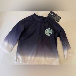 Baby boys 12 - 18 months Rashguard chill out swim  top - NEW ombre